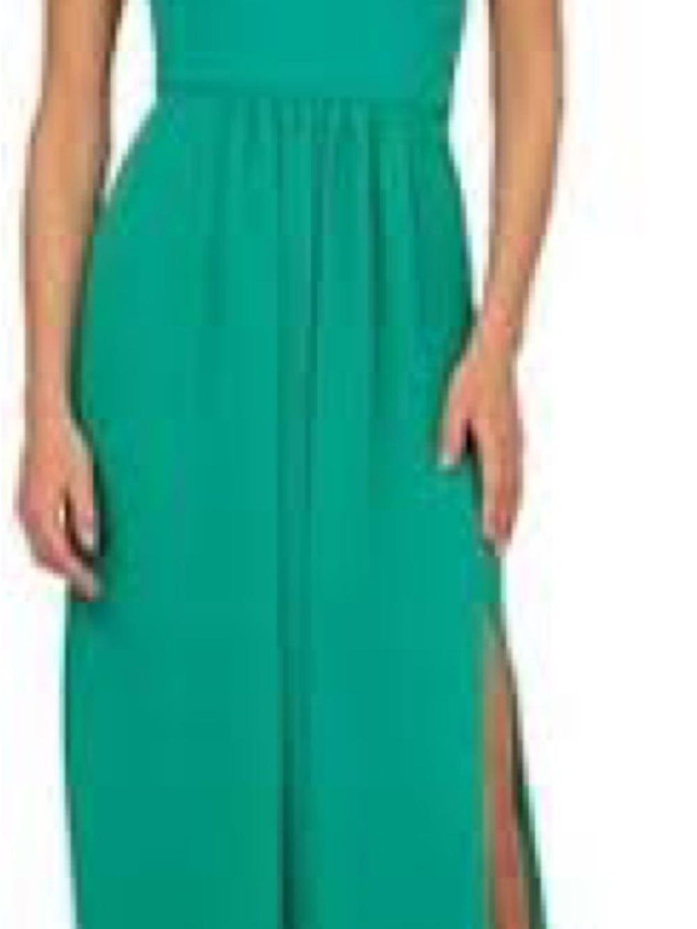 Adrianna Papell One-Shoulder Teal Green Maxi Dress Wedding Guest Attire - Picture 6 of 8